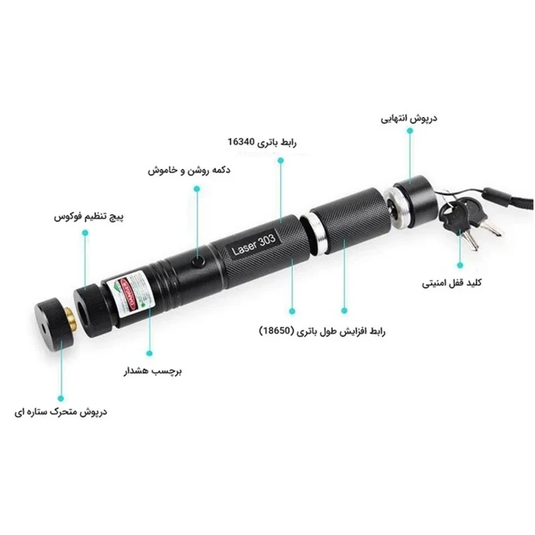 اصل با برد 12 کیلومتر JD-303 لیزر سبز حرارتی قوی